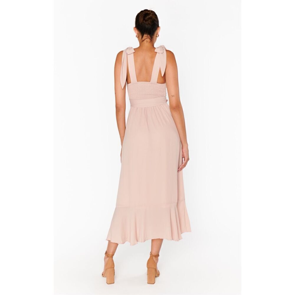 Show Me Your Mumu Claire Midi Dress Dusty Blush Chiffon Size Extra Large Formal - Picture 7 of 16